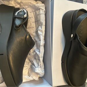 AEROSOLES Black Men's Loafers with Buckle Detail